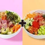 【シェアセット】クラシックポキ＆スパイシーマヨまぐろセット(Classic Poke ＆ SpicyMayo Tuna Set)（LAスタイル ポキボウル専門店 SCALES(スケール)中目黒 なんば店）