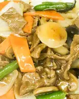 牛肉のX・0ジャン炒め（中華料理 点心楼台北博多駅南店）