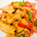燻製干し豆腐と豚肉の炒め(香干炒肉)（李湘潭湘菜館）