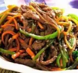牛肉とピーマン豆板醤炒める（旺華楼）