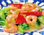 海老とブロッコリーの炒め（船橋餃子軒）