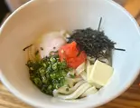 釜たま明太バターうどん（博多うどん酒場官兵衛大門店）