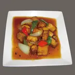 揚げ豆腐の甘酢 Fried Tofu with Sweet and Sour Sauce(中国料理 みんらく)