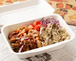 【キノコマリネ】チキンオーバーライス Chicken over rice with herb marrinated mushrooms(玄米と合盛りチキンの健康チキンオーバーライス Healthy&co 秋葉原店)