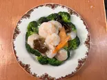 エビとブロッコリー炒め（食客居酒場）