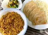 Keema Curry Paratha Set (Half Japanese Rice) キーマカリーパラタセット(日本米ハーフ)（南インド料理コチンニヴァース）