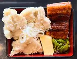 鶏天丼とうな丼のハーフ＆ハーフ（北池袋 長寿庵）