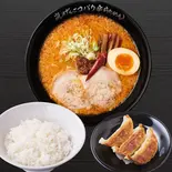 嵐げんこつバリ辛らあめん餃子3個ライスセット（らあめん花月嵐 武蔵小杉店）