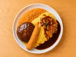 人気コンビ！！ハンバーグ＆＆エビフライデミグラスオムライス！！（ザッツ・たかよ食堂(美園店)）