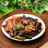 茄子の四川風辛子炒め（さっぱり中華房 清香楼本館）