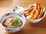 たぬきそば【冷・温】と海老天丼〔小〕セット(柿家すし 東中野店)