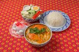 トムヤムスープセット(タイ米・野菜サラダ・デザート付き)(タイ王国レストランルンルアン タイ菓子処)