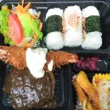 ハンバーグ&エビフライ弁当(アルカディア・カフェ 諸福店)