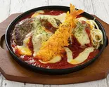 トマトチーズ煮込みハンバーグ&エビフライ1本 Tomato & Cheese Hamburg Steak & Fried Shrimp(千田の煮込みハンバーグ)