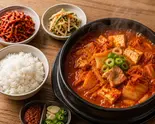 キムチチゲ定食（【サムギョプサル＆韓国弁当専門店】チョデ新井薬師前店）