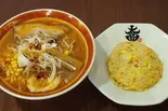 辛みそラーメン&半チャーハン Spicy Miso Ramen & Half-size Fried Rice(大島ラーメン 越谷レイクタウン店)