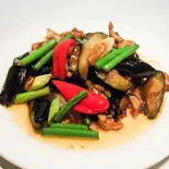 豚肉と茄子の甘味噌炒め（中華酒家飯店 角鹿）