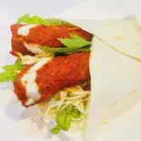 シークカバブロール Seekh kebab roll（トルコのケバブ(インディアンパレス)Turkish Kebab (Indian Palace)）