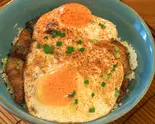【カイエンペッパー】今治の焼豚玉子飯 (Cayenne Pepper) Grilled Pork Rice Bowl with Fried Eggs（【B級グルメ】今治の焼豚玉子飯今治食堂 名楽町店）