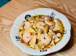 海老の油揚げ天津風炒め/虾仁独面筋(天津福味餃子)