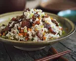 外婆菜腊肉炒饭。(中国流ピリ辛しゃぶしゃぶ 冒牌火锅菜)