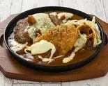 チーズ煮込みハンバーグ&ひれかつ1枚 Cheese Hamburg Steak & Pork Ribs Cutlet(千田の煮込みハンバーグ)