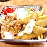 唐揚げ＆タルタル白身フライ弁当（GB's CAFE area1 圧倒的コスパ！！）