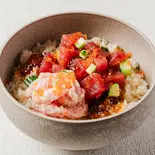 E2|ねぎとろ鉄火丼 Tuna and Minced tuna bowl(醤油をかけない海鮮丼 うみさち 三田店)