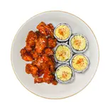 卵キンパ+明太子マヨとダッカンジョンセットCOMBO（삼청당三青堂 韓国プレミアムキンパ専門店）