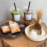 【2人用・お得なセット】スイーツ2種(ベニエ＆バスク)とお茶ラテ2種（MELTIM TOKYO）