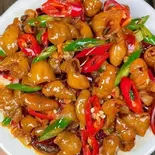 伝統的な豚腸のあんかけ炒め(老式溜肥肠)（正宗中国味·羊大厨）