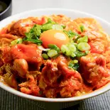 月見親子丼(鶏 80g)とお吸い物 tsukimi oyako-don (80g chicken) and soup（【出汁の親子丼】鶏ヶ屋(TORIGAYA)～南阿佐ヶ谷店～）