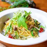カリカリじゃこ旬野菜のペペロンチーノ Peperoncino young sardines vegetables(Pagina Italian fire-works +cafe 薪焼きイタリアンとワイン)
