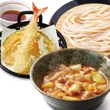旨辛肉つけ汁うどん 天ぷら盛り（3種）セット（久兵衛屋 南与野店）