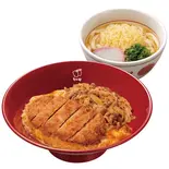 牛あいがけカツ丼 はいからうどんセット(なか卯 福岡半道橋店)