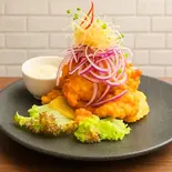 Chicharrón de Pescado/ペルー風白身魚唐揚げ(フライドカッサバ・サルサ・クリオーヤ・タルタルソース)（Lima Grill ペルー料理）