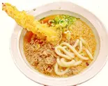 エビ天だし肉うどん（カレー夢）