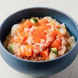 A3|サーモンの宝石丼 Salmon bowl with 6 seafoods(醤油をかけない海鮮丼 うみさち 三田店)