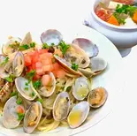 ボンゴレビアンコセット(大盛り無料)（湊川イタリアン ソラレ）