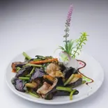 豚肉と茄子のほうれん草炒め（中華料理 華景園）