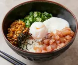 【定番の組み合わせ】ネバとろマグロ丼（自然派ネバとろばくだん食堂 曙店）