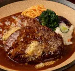 ◆自家製ダブルハンバーグ弁当(味噌汁付き)|Double Homemade Hamburg Steak Bento Box(with Miso Soup)（山本のハンバーグ 六本松店）