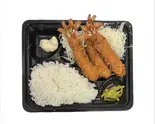 エビフライ弁当(エビフライ×3本、キャベツ、ポテトサラダ、漬物、ご飯)（Romancingとんかつキッチンたぐ）