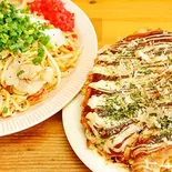 豚玉+塩焼きそばセット（たこ焼き・お好み焼き す～さん）