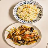 五目あんかけ焼きそば+炒飯セット（中華料理 渤海飯店）