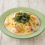 ⑩グリルチキンと海老のアンチョビクリーム（ゆであげ生パスタ もちの木パスタ 三鷹店）
