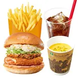 【ディナーセット】えびカレーバーガー Shrimp Cutlet Curry Burger　Dinner Set（ゼッテリア ZETTERIA 福岡新天町店）