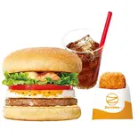 【モーニングセット】モーニングエッグマフィン Sausage Egg Muffin with Tomato ＆ Lettuce Set（ゼッテリア ZETTERIA 福岡新天町店）