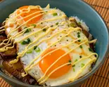 【マヨネーズ】今治の焼豚玉子飯 (Mayonnaise) Grilled Pork Rice Bowl with Fried Eggs（【B級グルメ】今治の焼豚玉子飯今治食堂 名楽町店）