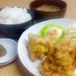 鶏天定食(ポン酢・ゆず胡椒) 鶏天4ケ(出前屋 博多飯)